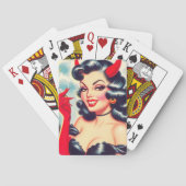 Retro teuflischer Pin-up Spielkarten (Rückseite)