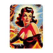 Retro teuflisches Pin-up Magnet (Vertikal)