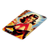 Retro teuflisches Pin-up Magnet (Linke Seite)