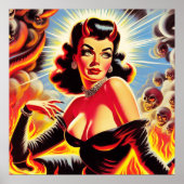 Retro teuflisches Pin-up Poster (Vorne)