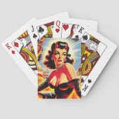 Retro teuflisches Pin-up Spielkarten (Rückseite)