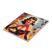Retro Teuflisches Pinup Fliese (Seite)