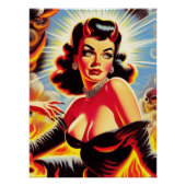 Retro teuflisches Pinup Poster (Vorderseite)