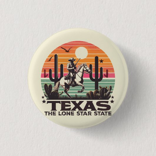 Retro Texas Button (Vorderseite)