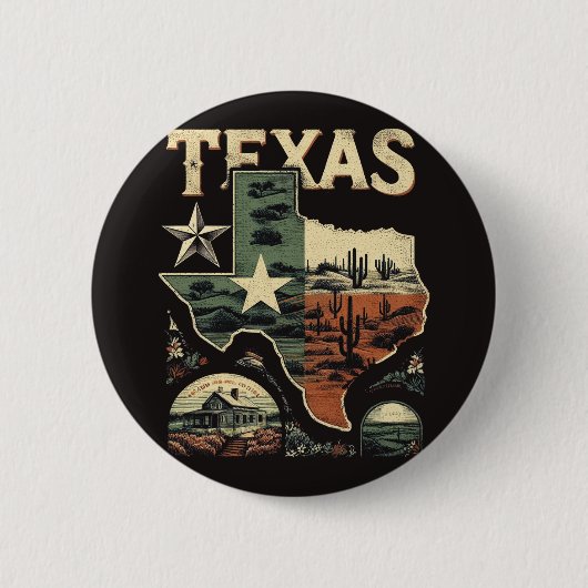 Retro Texas Button (Vorderseite)
