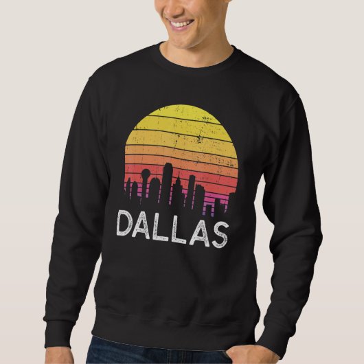 Retro Texas Dallas Skyline Vintage Urban Buildings Sweatshirt (Vorderseite)