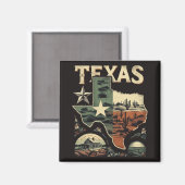 Retro Texas Magnet (Vorderseite/Rückseite)