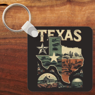 Retro Texas Schlüsselanhänger