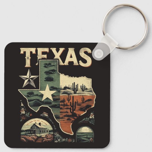 Retro Texas Schlüsselanhänger (Rückseite)