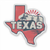 Retro Texas Staat Car Sticker (Vorderseite)