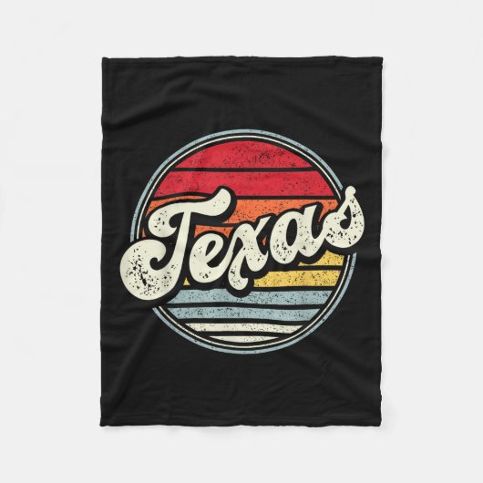 Retro Texas Zuhause Staat Cool 70er Style Sunset M Fleecedecke (Vorderseite)