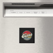 Retro Texas Zuhause Staat Cool 70er Style Sunset M Magnet (In Situ (Geschirrspüler))