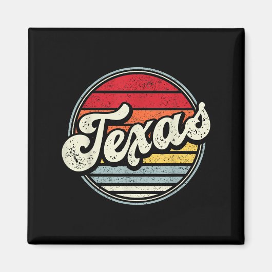 Retro Texas Zuhause Staat Cool 70er Style Sunset M Magnet (Vorne)