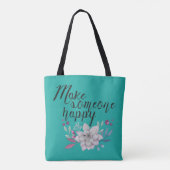 Retro Text Design: jemanden glücklich machen Tasche (Rückseite)