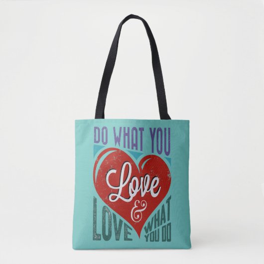 Retro Text Design: TUN, WAS SIE LIEBE ... Tasche (Vorderseite)