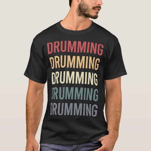 Retro Text Drummer Drum Drums T-Shirt (Vorderseite)