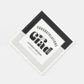 Retro-Text, hell Schwarz und Weiß-Abschluss Serviette (Ecke)