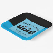 Retro Text Light Bright Blue und Black Abschluss Pappteller (Gewinkelt)