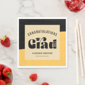 Retro Text Light Gold und Black Abschluss Serviette (Beispiel)