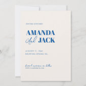 Retro Text und Foto Hochzeit speichern Sie das Dat Save The Date (Rückseite)