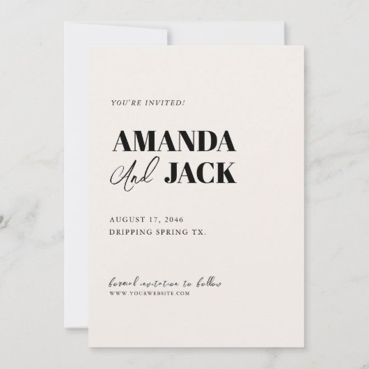 Retro Text und Foto Hochzeit speichern Sie das Dat Save The Date (Rückseite)