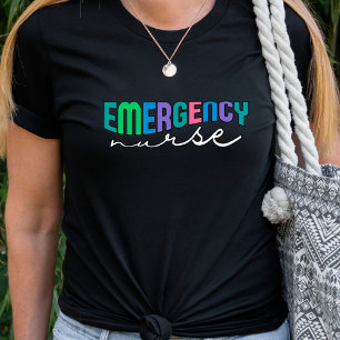 Retro Text Wavy Emergency Nurgency T - Shirt