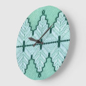 Retro textiles Garnhuschen, grafischer Puls. Große Wanduhr (Winkel)