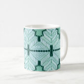 Retro textiles Garnhuschen, grafischer Puls. Kaffeetasse (VorderseiteRechts)