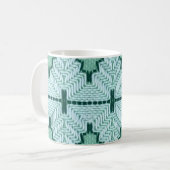 Retro textiles Garnhuschen, grafischer Puls. Kaffeetasse (Vorderseite Links)