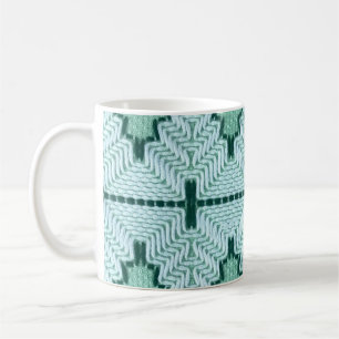 Retro textiles Garnhuschen, grafischer Puls. Kaffeetasse