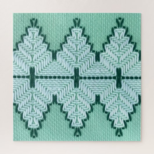 Retro textiles Garnhuschen, grafischer Puls. Puzzle (Vertikal)