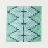 Retro textiles Garnhuschen, grafischer Puls. Wandteppich (Vorderseite (Horizontal))