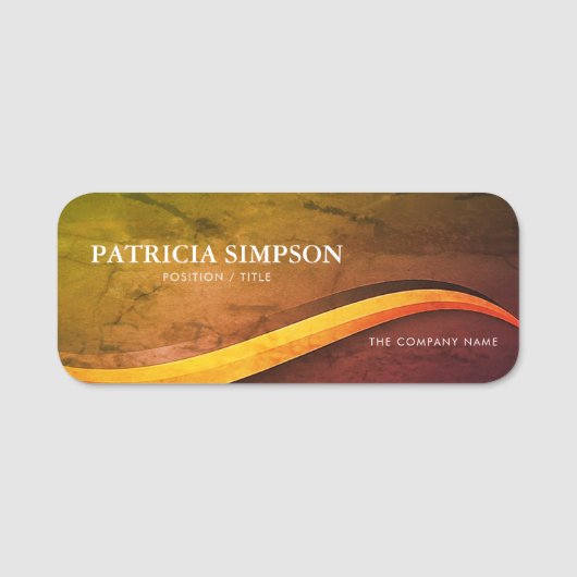 Retro Textured Grunge: Chic Beruflich & Lässig Namensschild (Vorderseite)