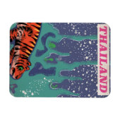 Retro Thailand tiger Reiseplakat Magnet (Horizontal)