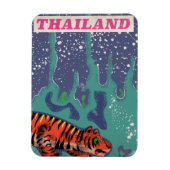 Retro Thailand tiger Reiseplakat Magnet (Vertikal)