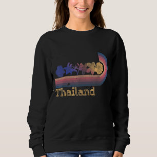 Retro Thailand Tropical Blume 80er Jahre Style Sur Sweatshirt