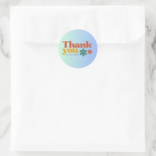 Retro Thank You Sticker (Tasche)