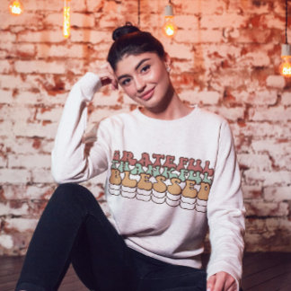 Retro Thankful Sweatshirt, Family Erntedank Sweatshirt