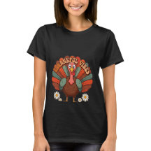 Retro Thankful Vibes Niedlich Turkey Rainbow Funny