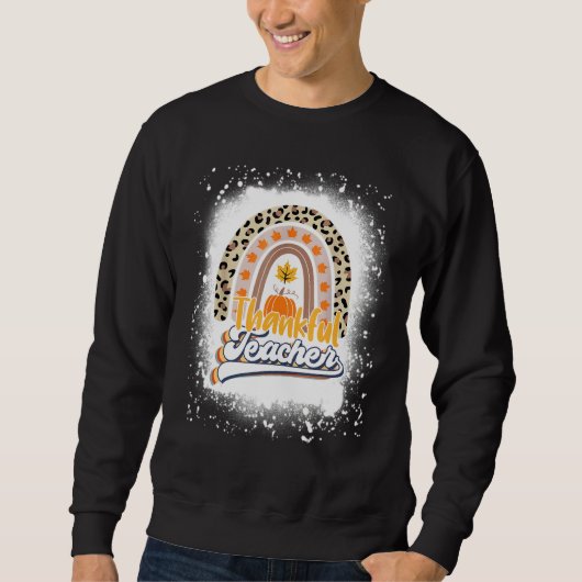Retro Thanksgiving Teacher Thankful Teacher Rainbo Sweatshirt (Vorderseite)