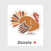 Retro Thanksgiving Truthahn � Herbsternte Design C Aufkleber (Blatt)