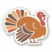 Retro Thanksgiving Truthahn � Herbsternte Design C Aufkleber (Vorderseite)