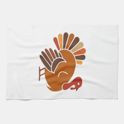 Retro Thanksgiving Truthahn � Herbsternte-Design C Geschirrtuch (Horizontal)