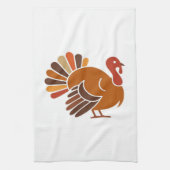 Retro Thanksgiving Truthahn � Herbsternte-Design C Geschirrtuch (Vertikal)