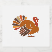 Retro Thanksgiving Truthahn � Herbsternte Design C Schaumweinetikett (Einzelnes Label)