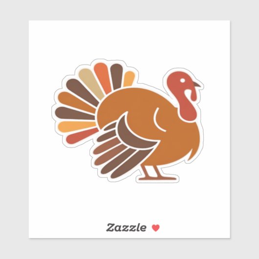 Retro Thanksgiving Turkey � Fall Harvest Design Cl Aufkleber (Blatt)