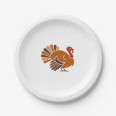 Retro Thanksgiving Turkey � Fall Harvest Design Cl Pappteller (Vorderseite)