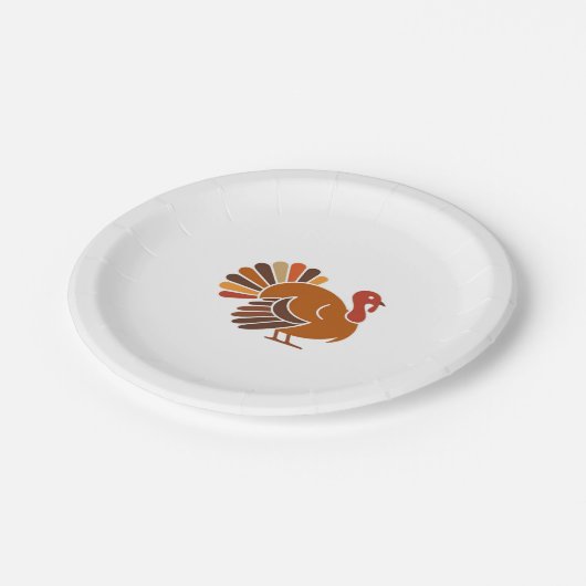Retro Thanksgiving Turkey � Fall Harvest Design Cl Pappteller (Schrägansicht)