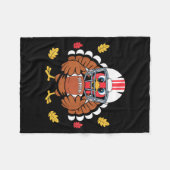 Retro Thanksgiving Turkey Football Toddler Boys Ki Fleecedecke (Vorderseite (Horizontal))
