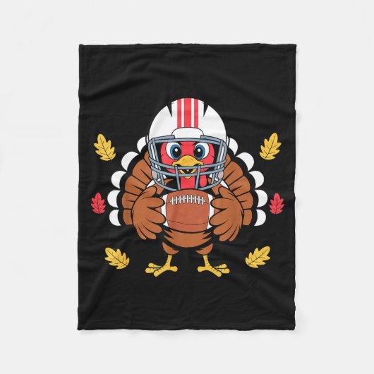 Retro Thanksgiving Turkey Football Toddler Boys Ki Fleecedecke (Vorderseite)
